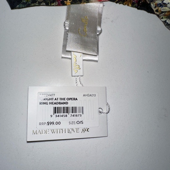 Camilla “A Night at the Opera” black red floral silk ring boho hippie headband - Picture 4 of 4